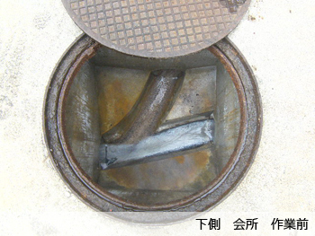 大阪市内　小学校厨房排水管詰まり高圧洗浄